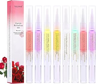 اقلام زيت الزوائد اللحمية مع مبرد اظافر للعناية بالاظافر، زيت طلاء الاظافر بمكونات طبيعية، طلاء اظافر اليدين والقدمين لاصلاح المتشققات (قطعة واحدة، بتصميم راندوم فلوفر)