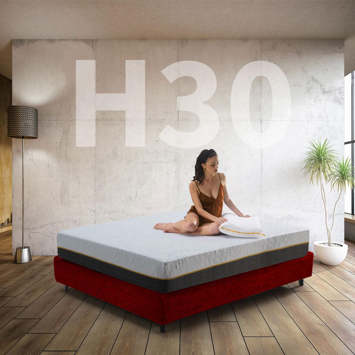 Materasso molle insacchettate e Memory ortopedico alto 30 Cm | Materasso rigido anche per pesi Extra matrimoniale 160X200 Cm | Materasso anallergico con tessuto sfoderabile - MOD. NIGHT MEMORY