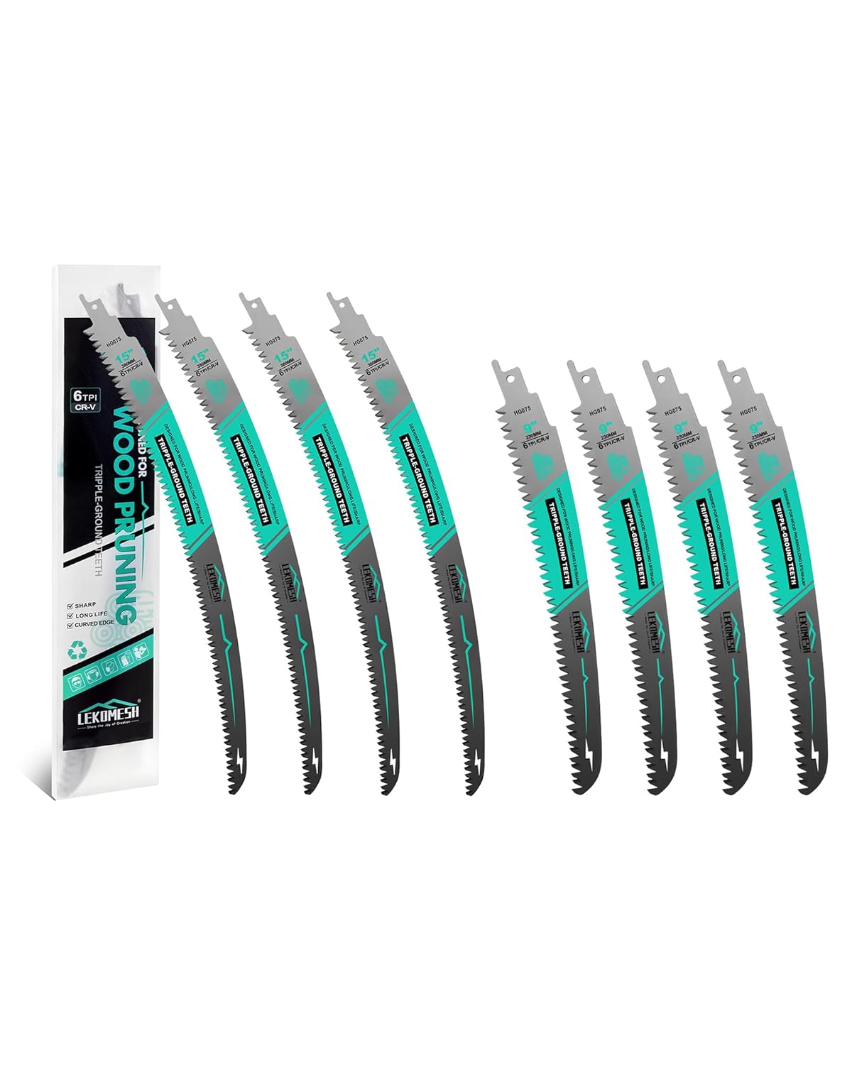 15" Japanese Teeth Reciprocating Saw Blades Wood Pruning + 9" Japanese Teeth Reciprocating Saw Blades