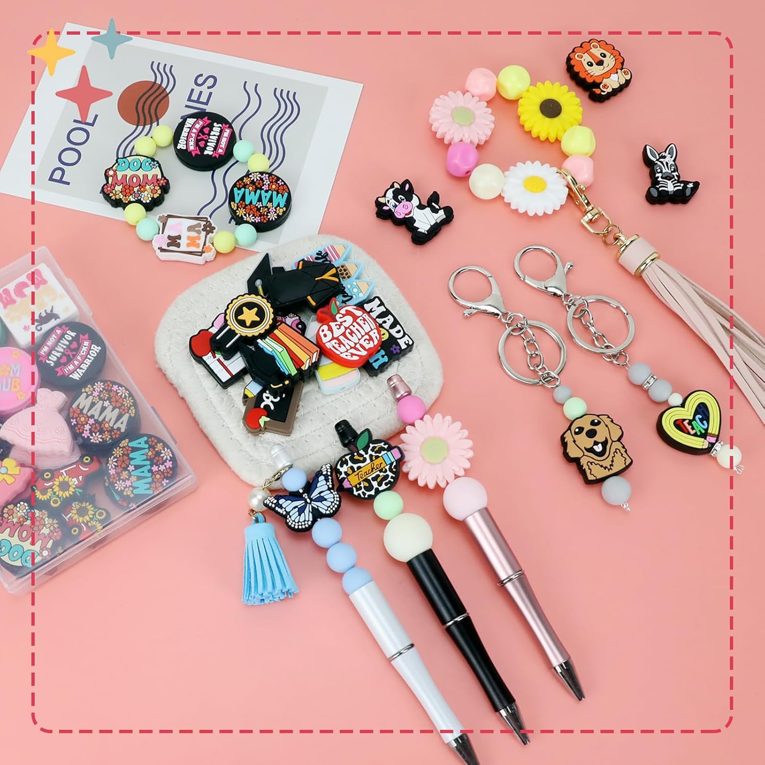 14PCS Butterfly Silicone Beads for Pens, 14Pcs Silicone Focal Beads for Keychain Making DIY Handicraft（Butterfly ） - Image 3