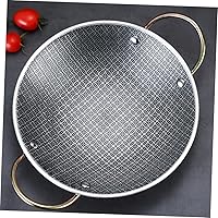Vista 7 de TIDTALEO wok de acero Sartén china Sartén de acero inoxidable olla caliente salteado wok pan paella antiadherente sartén revuelto hexagonal sartén