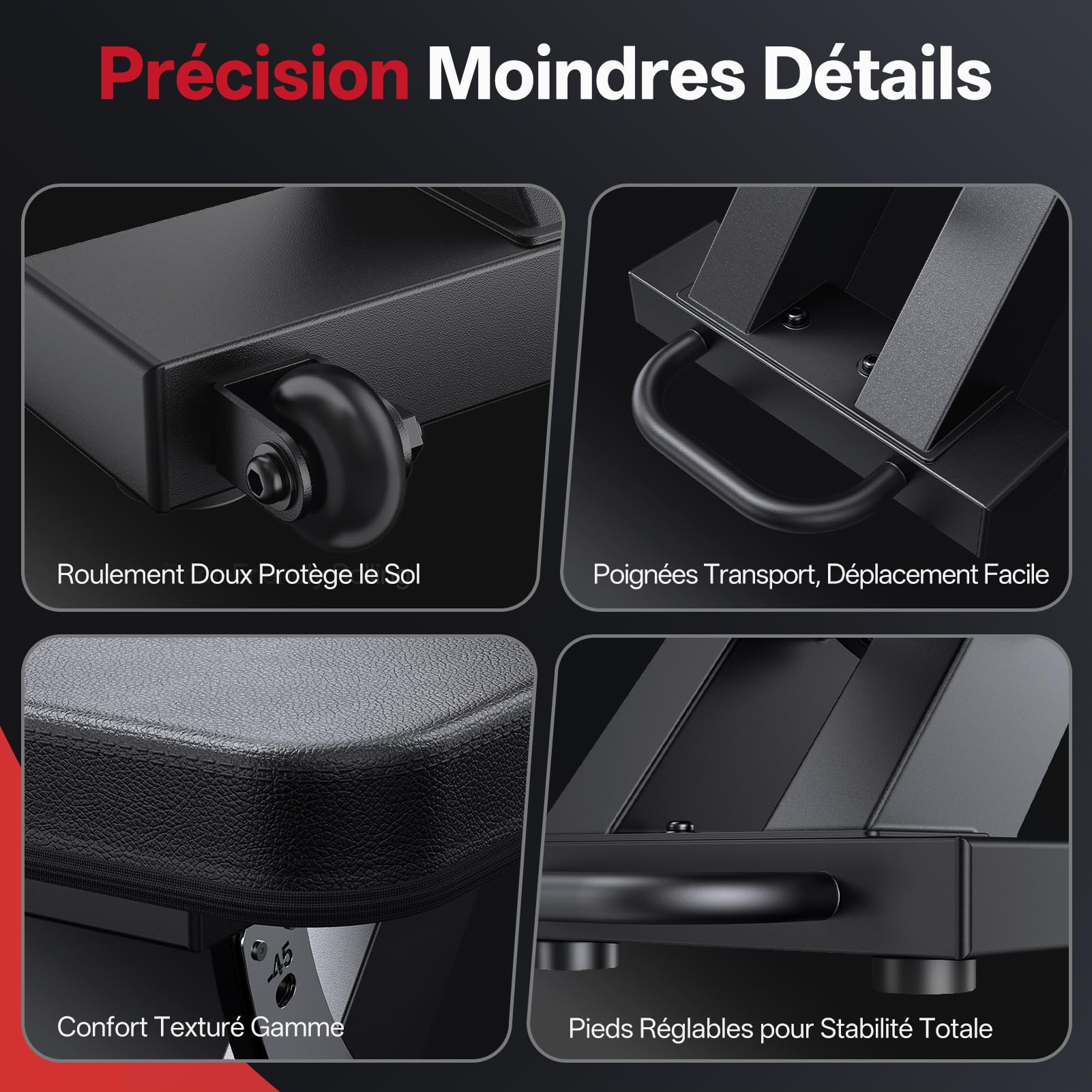 JOROTO MD70 Banc de Musculation Réglable, Banc Musculation Multifonction avec Charge Max 400KG/880LBS, Dossier 8 Positions et Siège 5 Positions Réglable, Banc Abdominaux pour Entraînement Complet