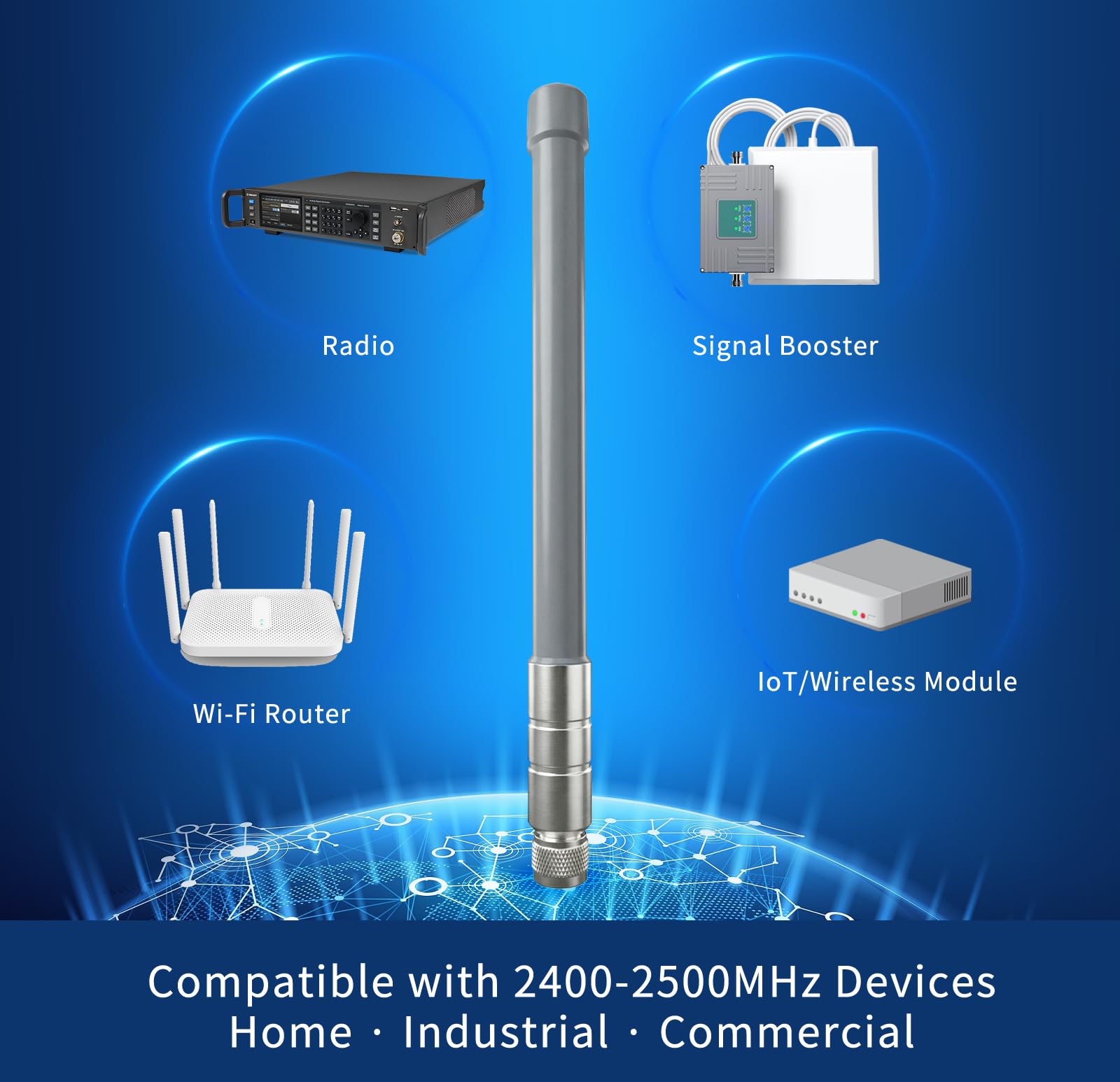 7dBi Antenne für den Außenbereich, 2400–2500 MHz, Fiberglas-Antenne, N-Stecker für Steigerung der Leistung von 4G/5G-Routern, Hotspot-Netzwerkgeräten, PC-Sicherheits-IP-Kamera-Interne (VSWR ≤ 2.0)
