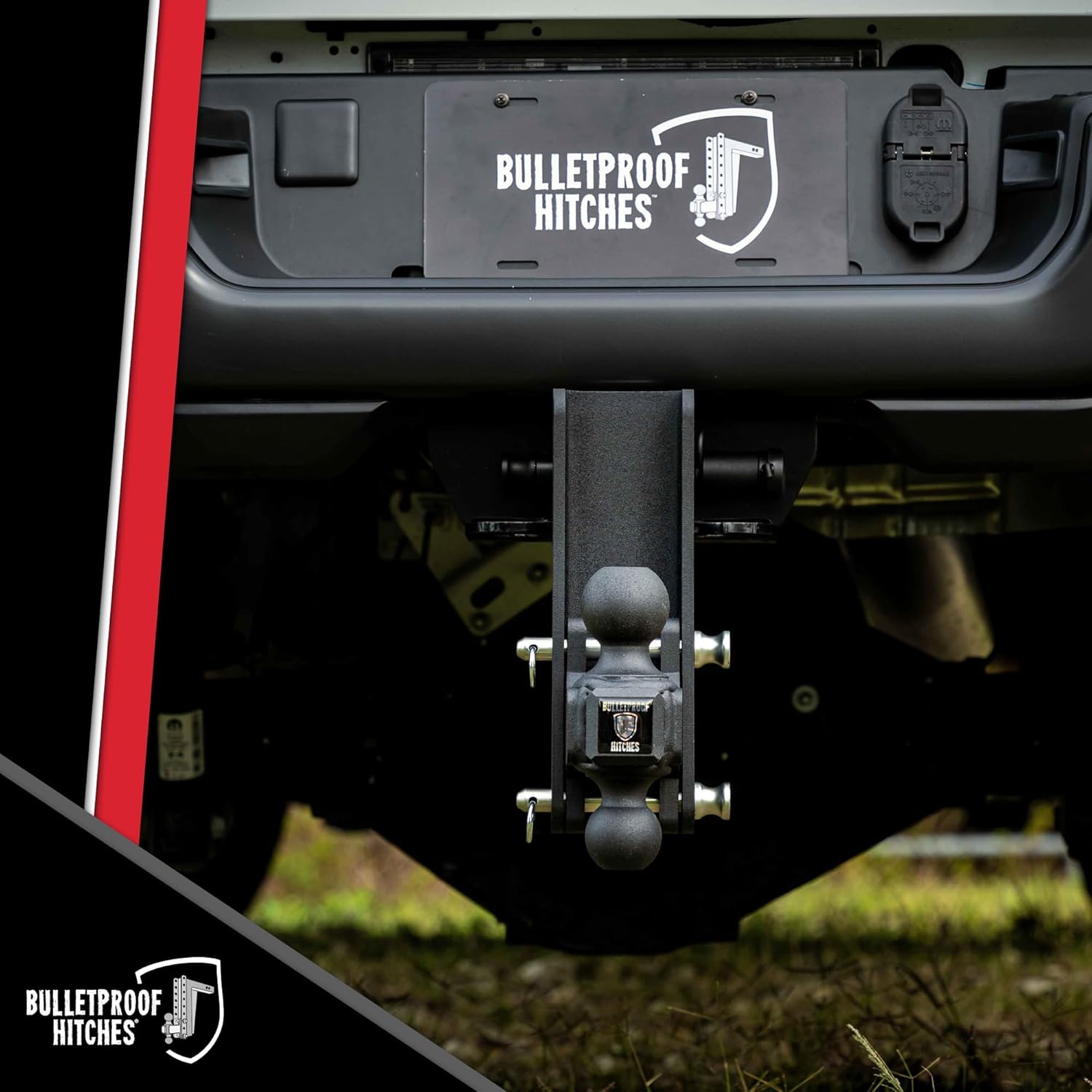 BulletProof Hitches - Adjustable Trailer Hitch - 2" and 2-5/16" Dual Ball Mount - Replacement 2-5/16" Ball Hitch Rated up to 36,000 lbs - Solid Steel, Corrosion Resistant, Black Powder Coat