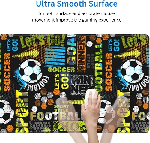 Miniatura 5 de Alfombrilla de mouse grande extendida para escritorio, regalos divertidos, alfombrilla de mouse para juegos de fútbol abstracto, alfombrilla de