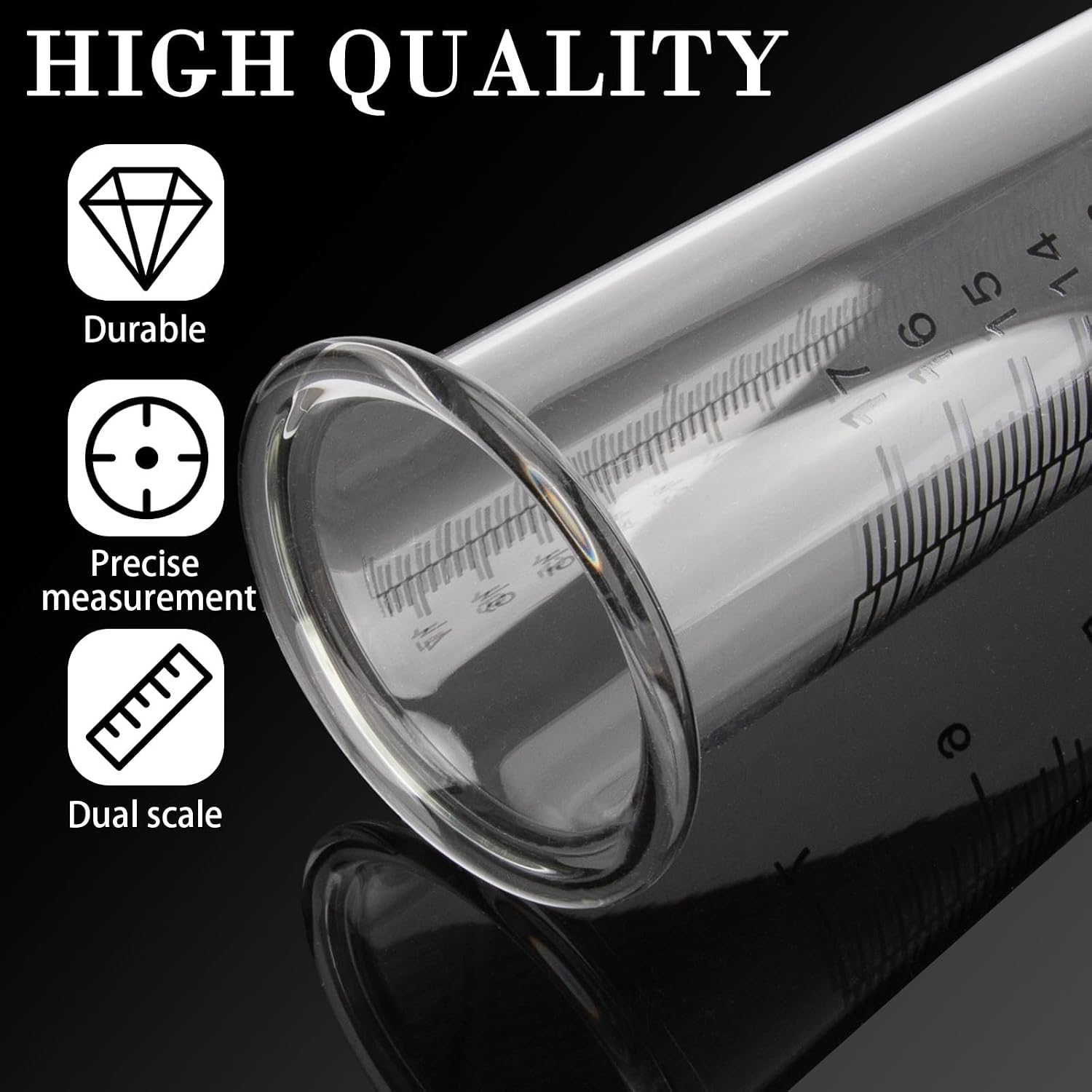 Glass Rain Gauge, 7 Inch Capacity, Clear Tube with Measurement Markings