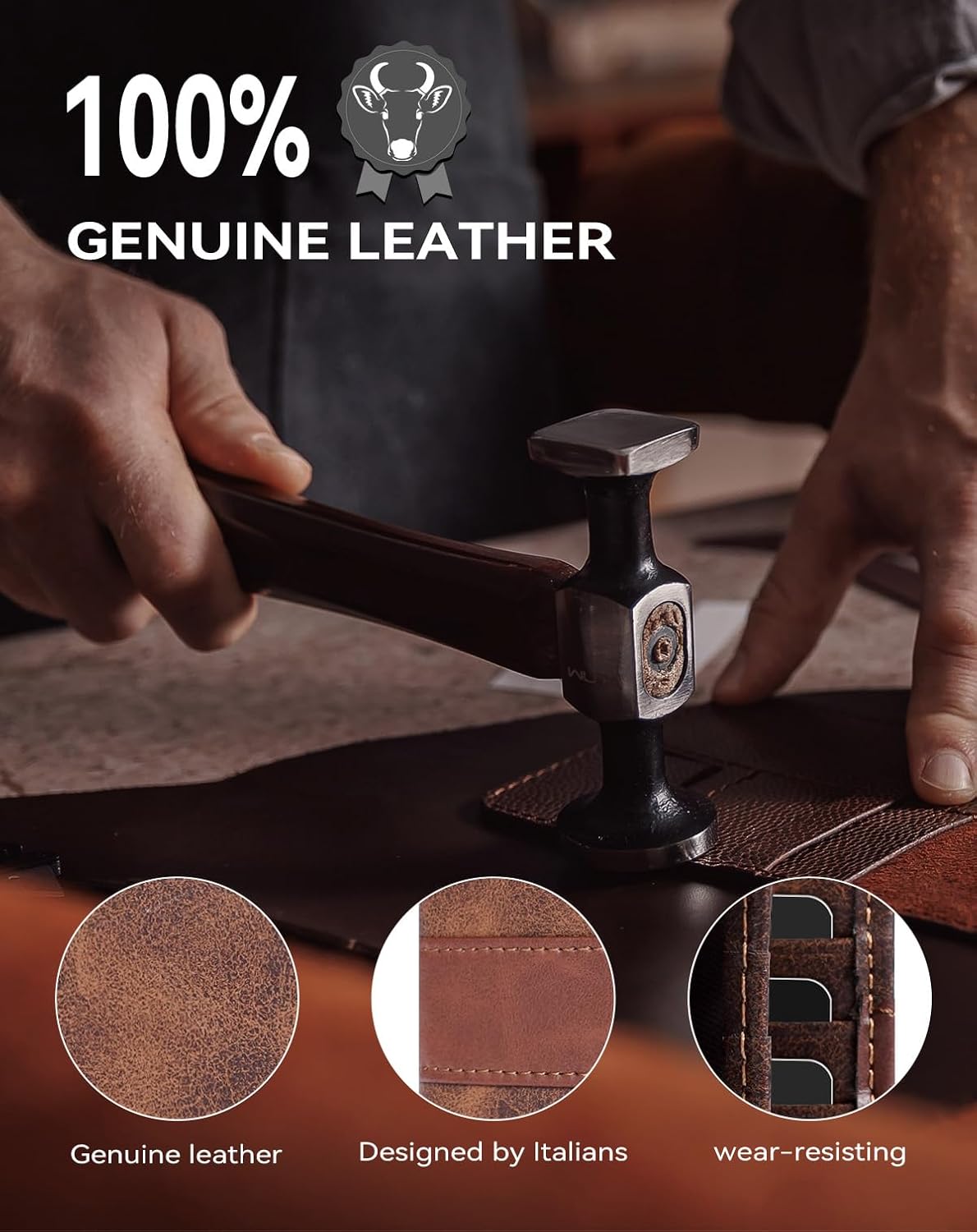 Swallowmall Genuine Leather RFID Wallet for Mens, Mens Bifold Wallet with 16 Card Holder 1 ID Window Gift for Him - Image 6