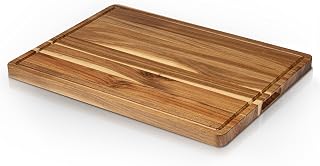 OUTLANE 24 x 18 in Extra Large Acacia Wood Cutting Board, 1.2" Thick Butcher Block with Deep Juice Groove, Reversible with Built-in Handles,Sturdy Wooden Chopping Board for Kitchen, Meat
