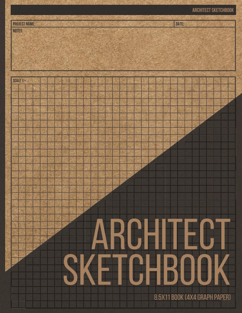 Architect Sketchbook: Design Plan for Client or Use For Studies, Building Project Sketch, Construction and Engineering Drawings 4x4 Graph / Grid Paper
