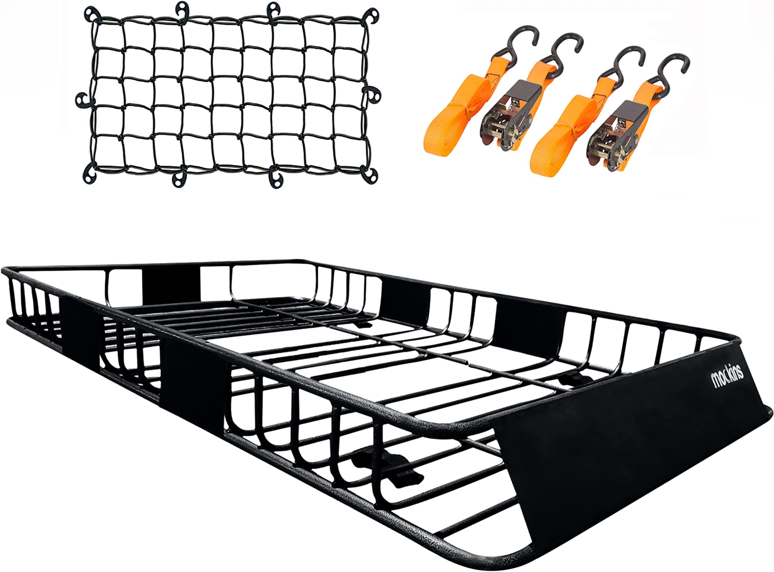 Mockins 64" x 39" x 6" Rooftop Cargo Carrier | 250lb Cap. Extendable Roof Basket | Universal Roof Rack Basket | Car Roof Rack Cargo Carrier Roof Rack Cargo Basket Roof Cargo Basket | Car & SUV
