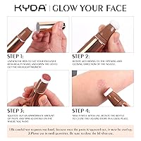 Vista 6 de KYDA Blush Beauty Wand, Shimmer Face Blush with Cushion Applicator, Natural Pearl Finish, Silky Smooth Creamy Formula, Lightweight Blendable Blush