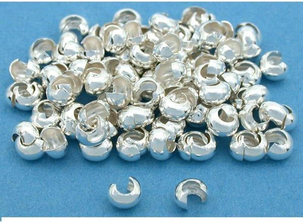 100 Sterling Silver Crimp Bead Coners Beading Findings