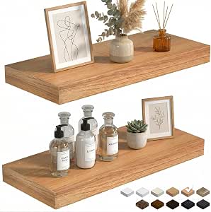 INHABIT UNION Floating Shelves for Wall-24in Wall Mounted Display Ledge Shelves Perfect for Bedroom Bathroom Living Room