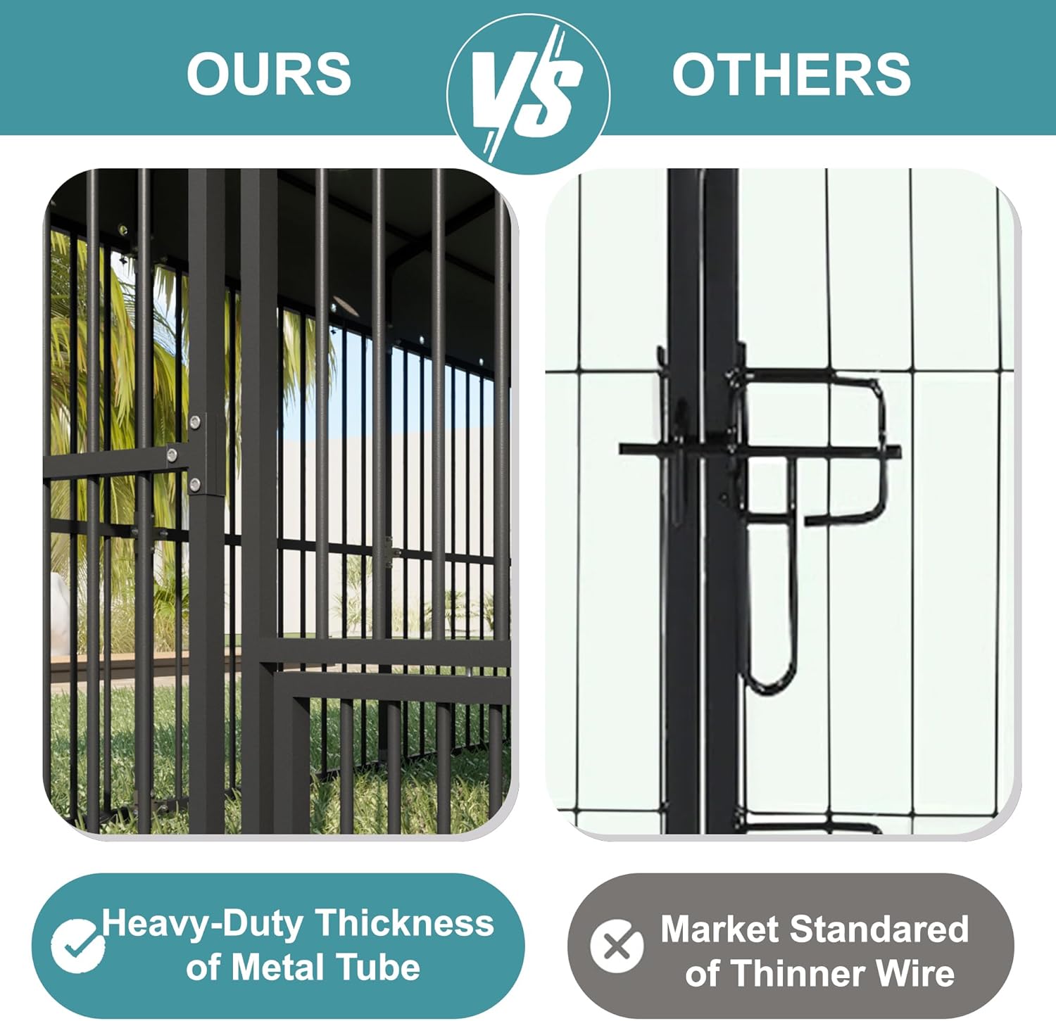 10x20x6.5 FT Large Dog Kennel, Outdoor Dog Crate with with Triple Safety Locks, Heavy Duty Outside Dog Cage Animal Enclosure with Roof Metal Secure Fence Playpen (118" W x 238" D x 78" H)