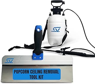 Popcorn Ceiling Removal Tool Kit - 14in Scraper and 1 Gallon Sprayer Designed for Popcorn Removal, for Home Improvement with Backpack Sprayer and Putty Knife, Pump Sprayer to Spray Ceiling