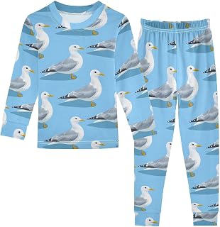 Pajama Sets Long Sleeve Cute White Dove Cotton Sleepwear Pjs 2 Piece Size 18M-8Y