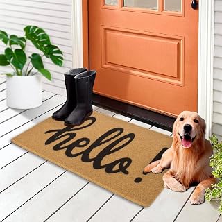 Utaly Natural Coir Hello Doormats Welcome Front Entry Doormats for Home Entrance Door mat for Indoor Outdoor (Hello Welcome Doormat, 29 * 17 Inch)