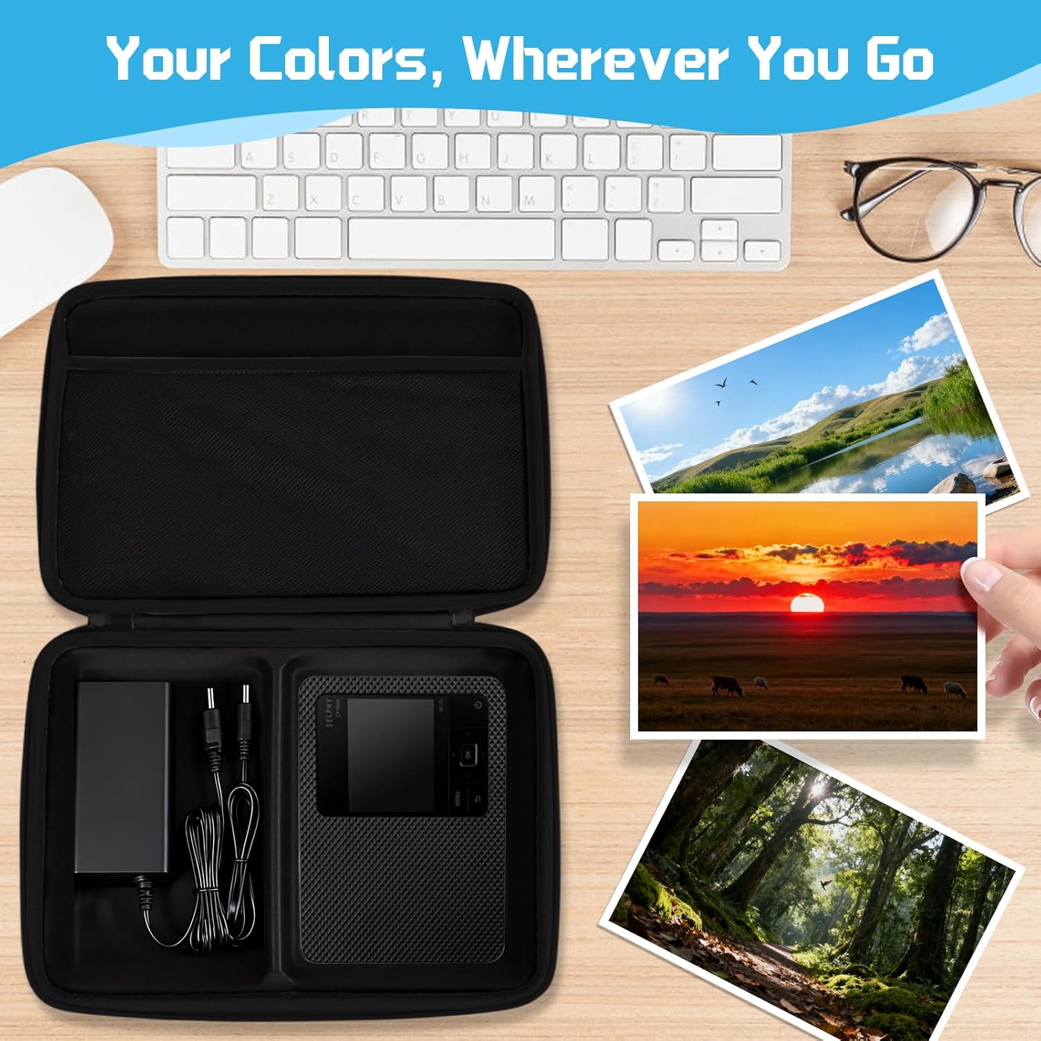 BYSTER Storage Case Compatible with Canon Selphy CP1500 CP1300 CP1200 Wireless Color Photo Printer, Black