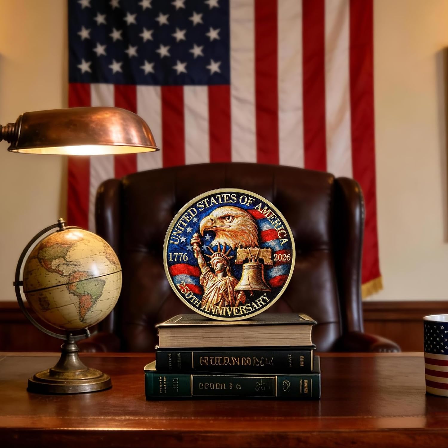 250th Anniversary USA Commemorative Coin 1776-2026 | Double-Sided High Relief Metal Patriotic Collectible Coins, 250th Celebrate Merchandise for Display & Collector (K - 250th Anniversary)