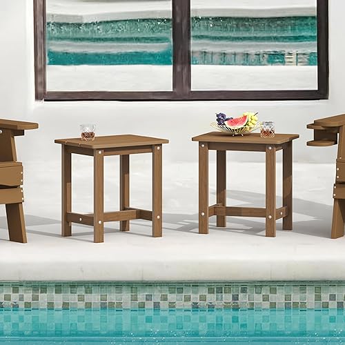 Miniatura 173 de LUE BONA HDPS - Mesa auxiliar para exteriores, pequeñas mesas auxiliares Adirondack para exteriores, mesa auxiliar exterior para patio, porche, Negro