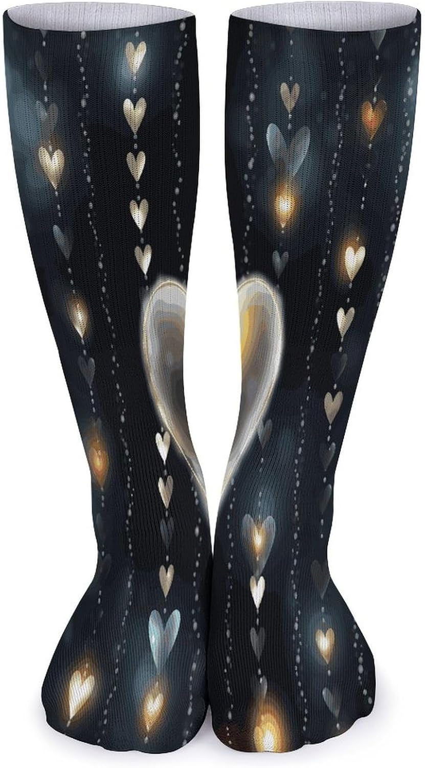 Glowing Love Stocking - Cute Casual Long Athletic,Crew Sock for Men Women,Running Socks Soft Breathable for Gift