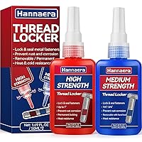 Vista 1 de Bloqueo de rosca azul y rojo, tapón de roscas extraíble y permanente, para tuercas, pernos, sujetadores y metales, contra pérdida y fugas