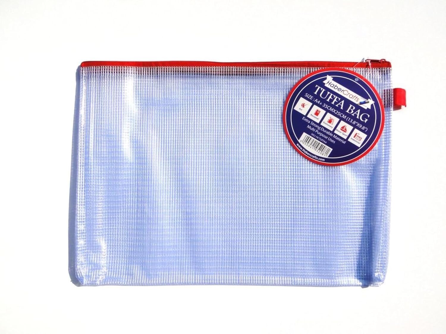A5 Tuff Bag Zip Wallet Clear Plastic Wallets Zipped Pouch File Pencil Case Folder Water Resistant Reinforced Heavy Duty Mesh Bags (Fits A5-1 Pack)