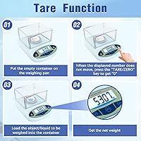 Vista 4 de FOUR E'S SCIENTIFIC Balanza de Laboratorio 300g x 0.001g de Precisión - Balanza Analítica de Laboratorio de Alta Precisión con Parabrisas Digital