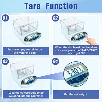 FOUR E'S SCIENTIFIC Lab Scale 300g x 0.001g Accuracy with Windshield | Analytical Balance, 10 Weighing Modes, Tare, Counting & Calibration Functions, for Lab, Jewelry, Kitchen Use