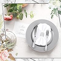 Vista 11 de Tanlade 50 Pcs 13 Inch Charger Plates Bulk Round Wedding Chargers Plastic Dinner Plates for Table Setting Wedding Party Decoration (Gold)