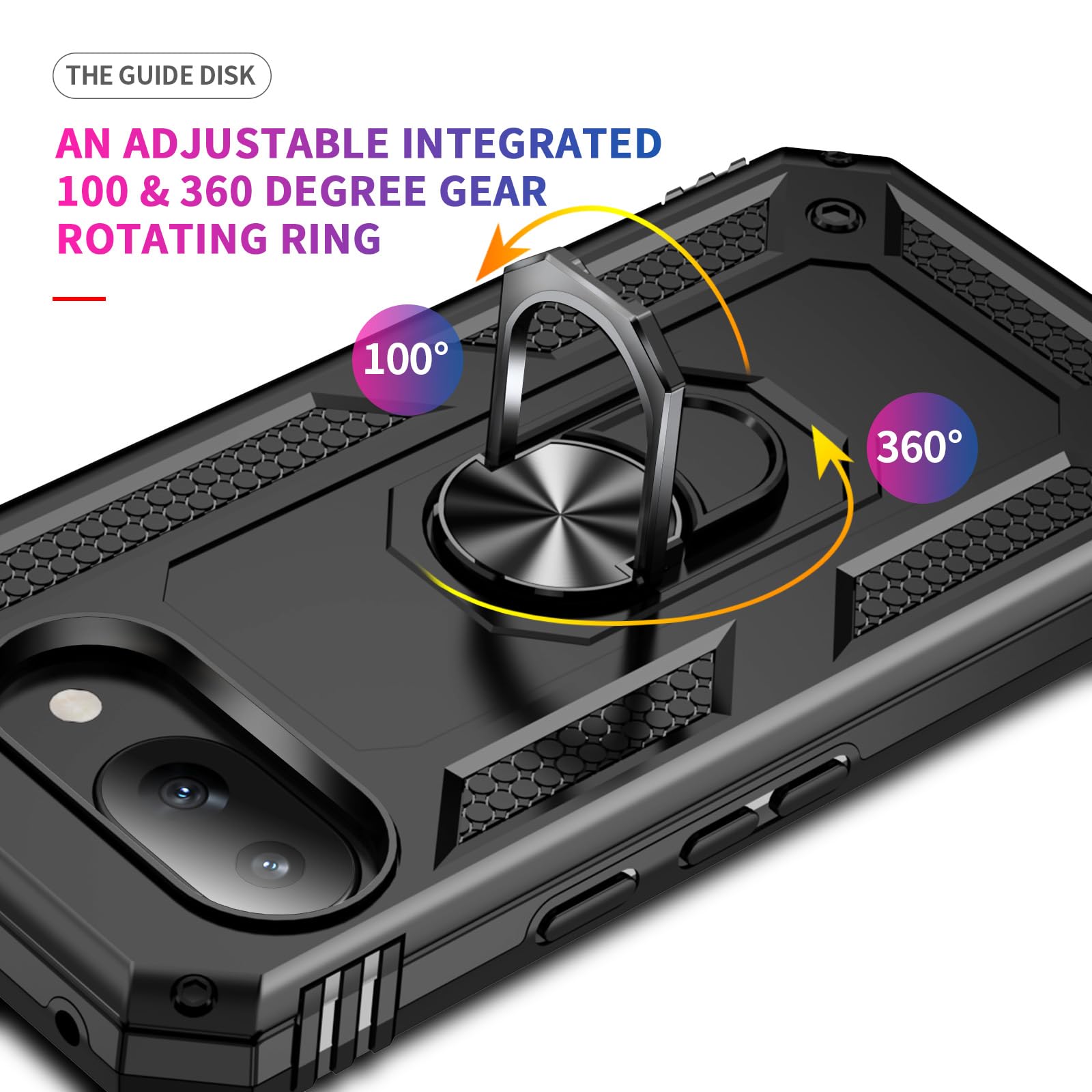 TUUTPU Cover per Google Pixel 9A, Custodia Traslucida Opaca Matte con Aesthetic Disegno Fiocco Posteriore Hard PC con Bumper Silicone TPU Ultra Sottile Antiurto Protettiva Caso, Nero
