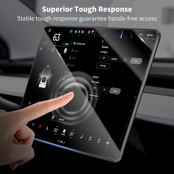 ACESTAR Case with Tempered Glass Screen Protector Designed for Tesla Model 3 Highland (2024/2025)/ Model Y Juniper (2025/2026) 15.4 inch Touchscreen [Integrated Bezel Screen][Tool-Free][Bubble-Free]
