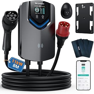 Wallbox 11kW mit APP & RFID Karte, Typ 2 EV Ladegerät, 3 Phasiges 400V