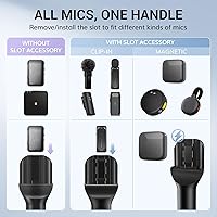 Vista 2 de TONOR Mango de micrófono inalámbrico compatible con DJI, RODE, Hollyland, soporte de micrófono de longitud ajustable para todos los micrófonos