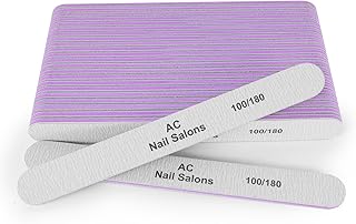 Nail File: 100/180 Gritfor Nails, 10 Pcs Zebra Doubled Sides Coarse Finger Nail Filer for Acrylic and Extension Gel Removal Manicure Kit Salon Home Use Nail Files (Oblong, Count, 10, 100/180 Grit)
