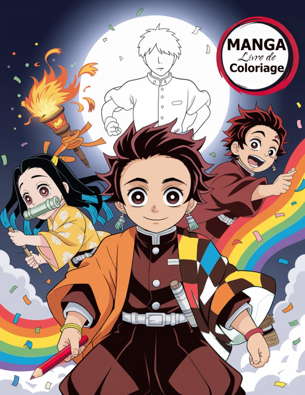 Manga Livre De Coloriage: Le cadeau parfait pour les fans d’anime, de manga et de dessin japonais