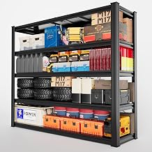 Ultra-Large Heavy Duty Steel Shelving Racking, 4 Adjustable Levels, Total Load 1250 kg, 150 x 50 x 200 cm, Reinforced Metal Shelving without Screws for Garage, Office, Warehouse