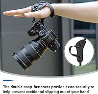 Vista 4 de JJC Deluxe Microfiber Camera Hand Strap, Secure Padded Camera Holder Wrist Strap for Canon Nikon Sony Fujifilm Olympus DSLR and Mirrorless, Must
