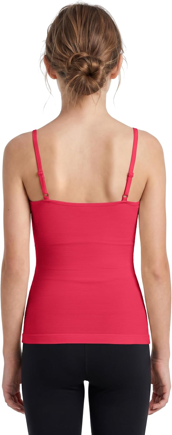 ATTRACO Ribflex Girls Tank Tops with Built in Bra Kids Camisole 7-16Y