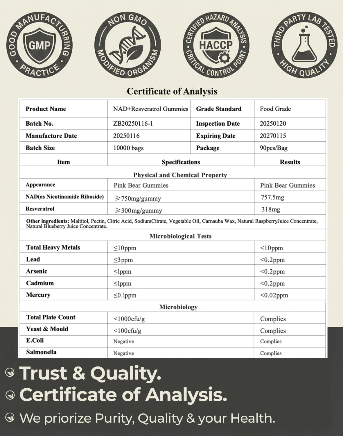 NAD+ Supplement Gummies Nicotinamide Riboside Resveratrol Cellular Energy Healthy Aging Support Antioxidant NAD Plus Booster for Women and Men Vegan Non GMO 1500mg Gummy Vitamins