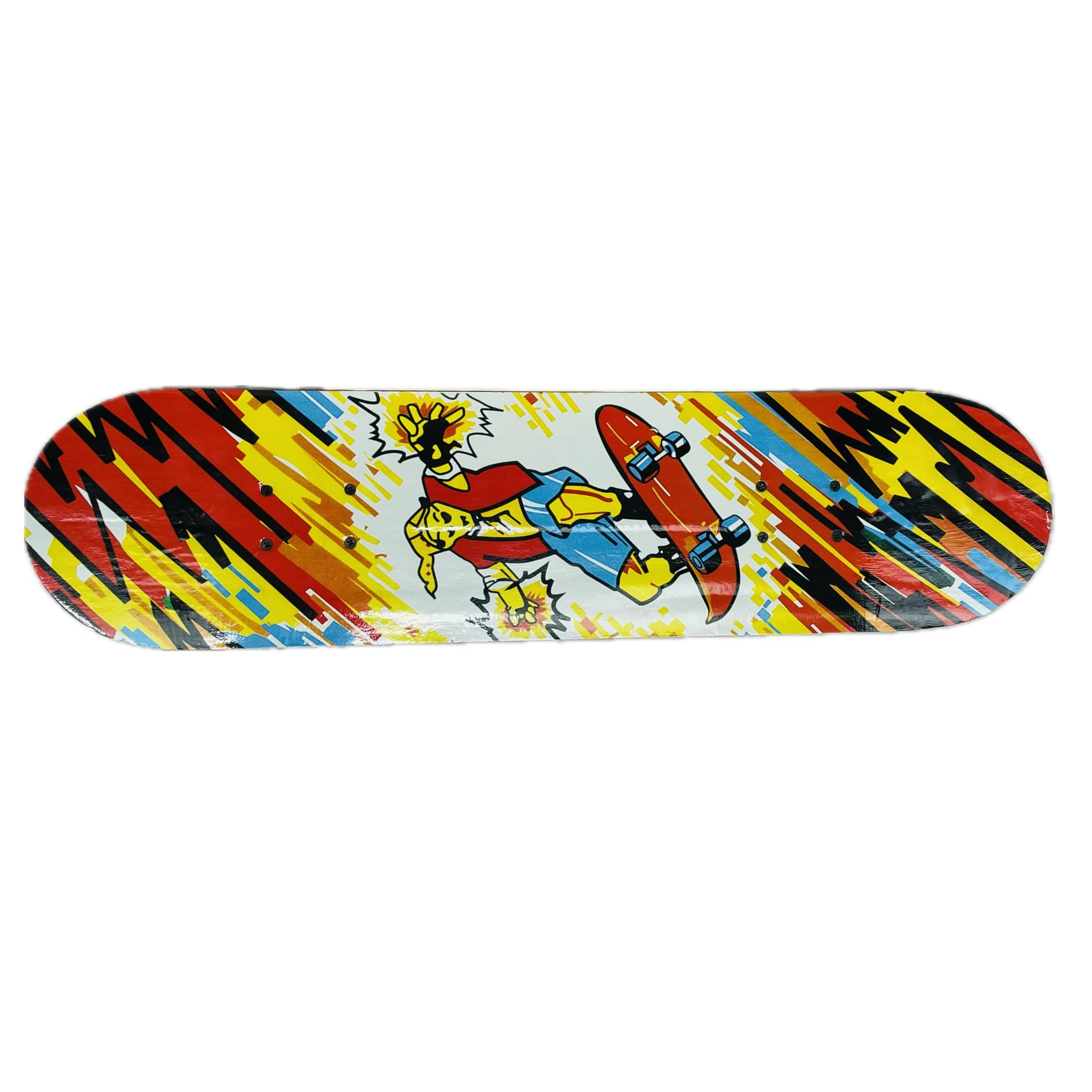 31 x 7.5 Inch Complete Skateboard 7 Layer Canadian Maple Double Kick Deck Skateboard for Boys Girls Teens Adults Beginner (Power Rider)
