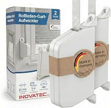 INOVATEC Roller Shutter Belt Winder Surface-Mounted Mini Including 5 m Webbing - Screw-On Winder 180° Swivel - Easy Assembly for Roller Shutters, Windows & Blinds - White - Pack of 2