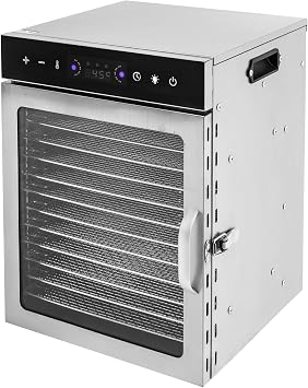 12 Shelf Food Dehydrator, 12 Tray Large Commercial Food Dehydrator LCD Touch Control Panel Stainless Steel Dehydrator for Fruits Meats Vegetables 95-194F Temperature Range