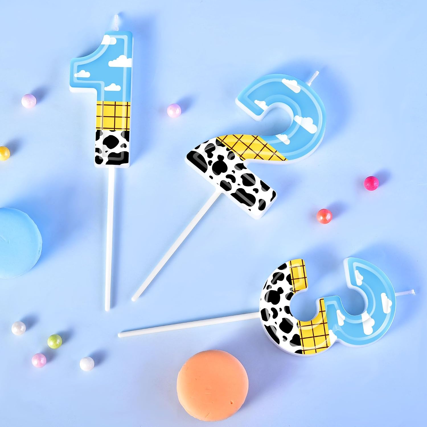 2.76 Inch Number 2 Toy Inspired Birthday Candles, Cartoon Story Number Candles, Cake Number Candles, Party Celebration, Style Candle