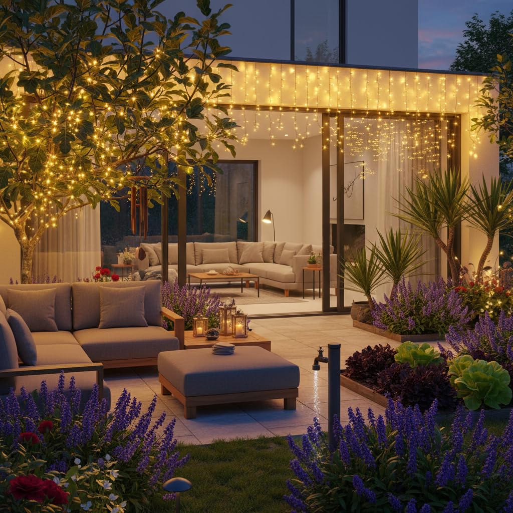 Guirnalda de Luces Navideñas para Árbol de Navidad [45m 400 LED] - Impermeable IP44 para Exterior e Interior - Control Remoto con 8 Modos y Temporizador, Decoración Ideal para Jardín Fachada y Ventana