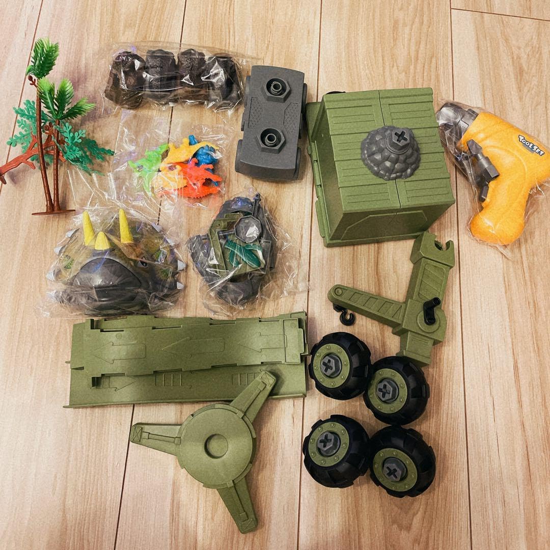 恐竜 車おもちゃ DIYカー 組み立て トラックセット おもちゃ 恐竜 車