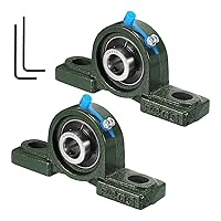 Vista 6 de uxcell 2pcs UCP201 Cojinetes de bloque de almohada de 0.472 in de diámetro propio, base de hierro fundido sólido montado rodamientos de acero cromado