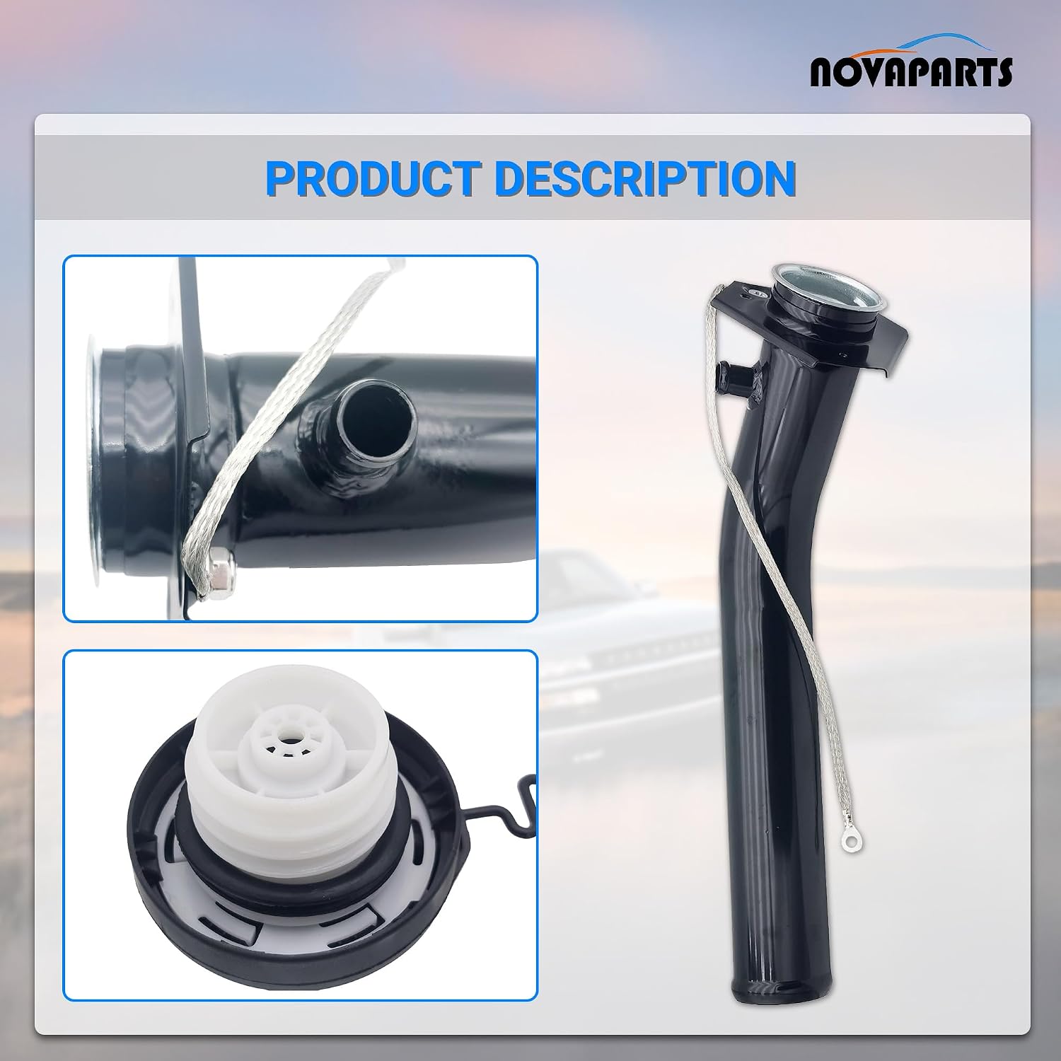 Fuel Tank Filler Neck Pipe Hose w/Cap 577824 for 1988-2000 Chevrolet & GMC C/K 1500 2500 3500 Pickup Suburban Truck #15003858 577-824