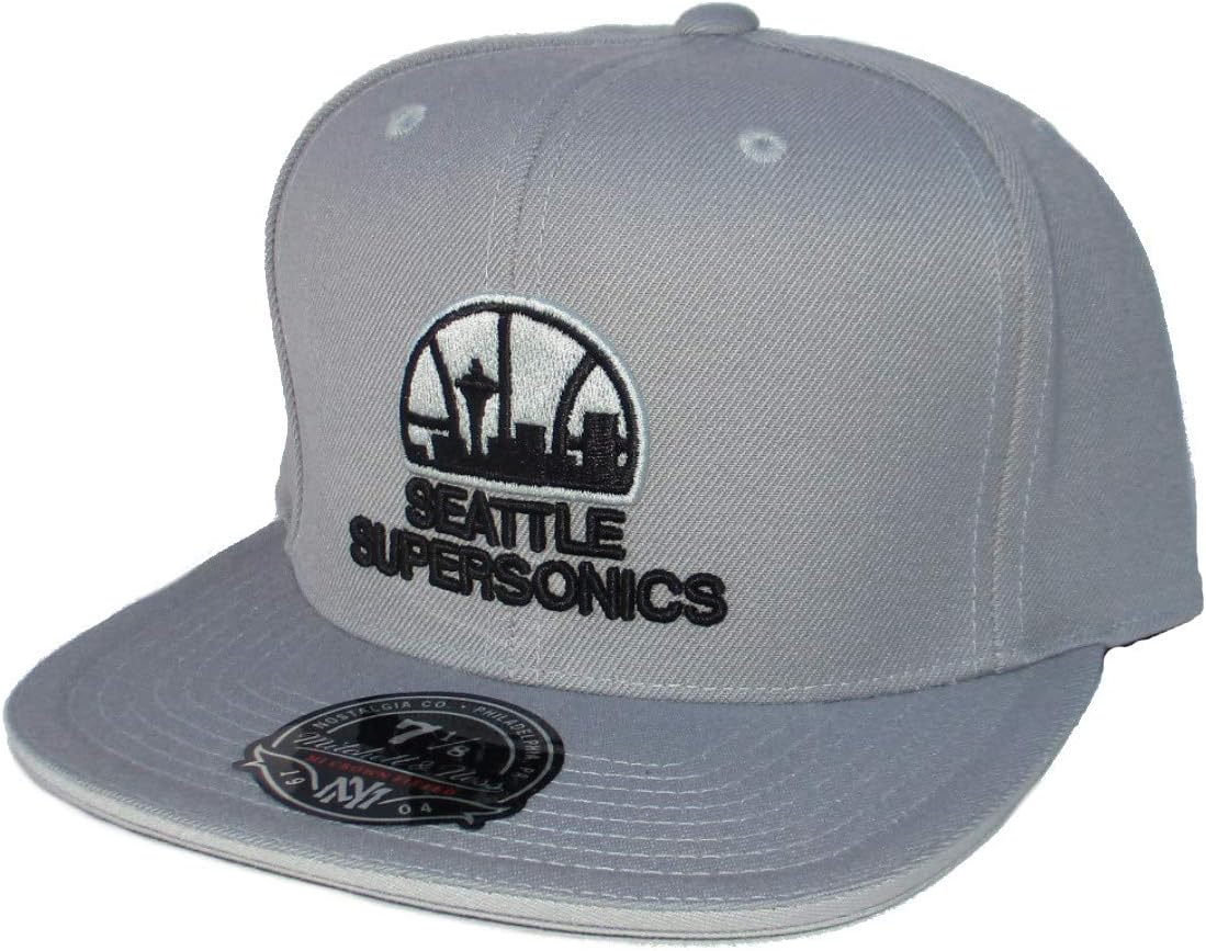 Seattle Supersonics Sonics Fitted Size 7 Full Team Logo Hat Cap