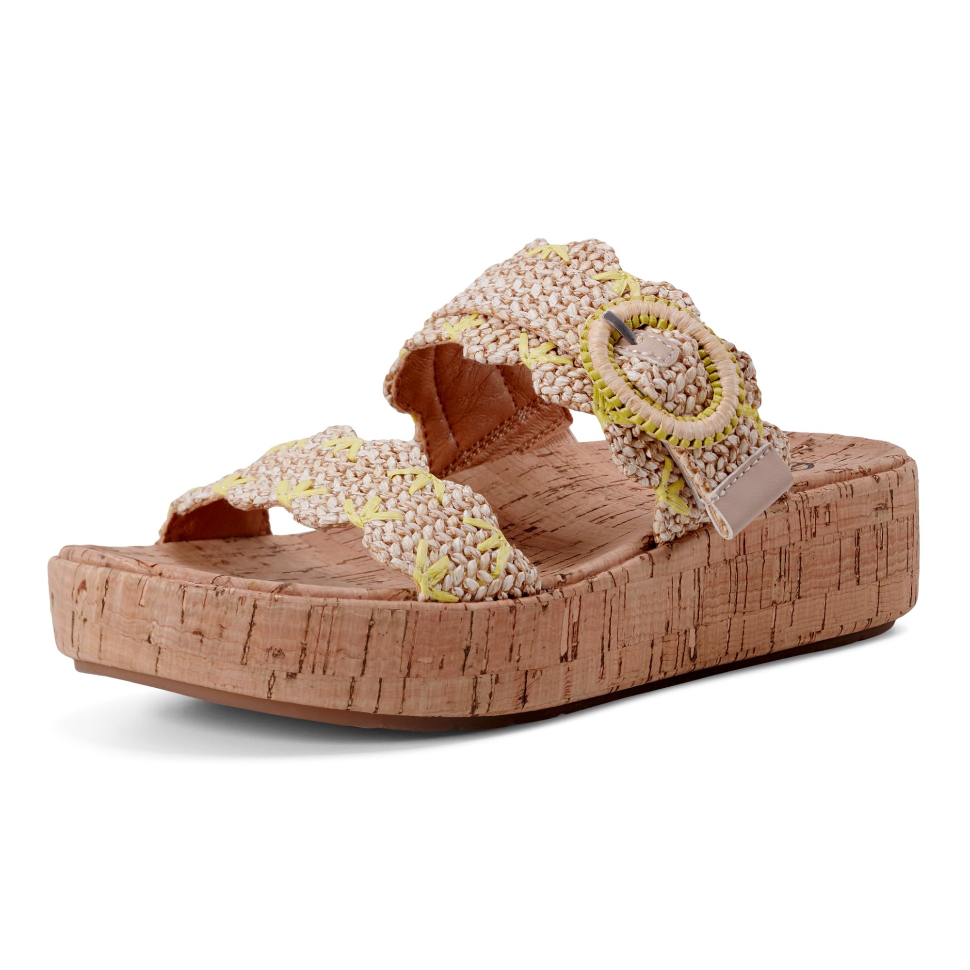 Sandale compensée Subtle Earth Femme en cuir sable confortable - 7